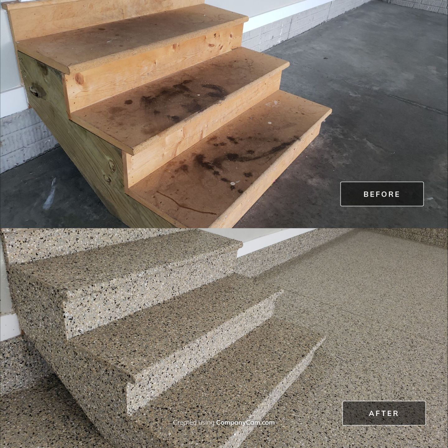 Stairs before and after